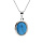 Collier en argent rhodi chane avec pendentif couleur turquoise de synthse 40+5cm