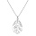 Collier en argent rhodi chane avec pendentif feuillage 42+3cm