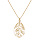 Collier en argent et dorure jaune chane avec pendentif feuillage 42+3cm