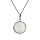Collier en argent rhodi chane avec pendentif rond Nacre blanche vritable 10mm 40+4cm