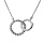Collier en argent rhodi chane avec double anneaux entremels lisse et torsade 40+4cm