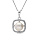 Collier en argent rhodi chane avec pendentif carr oxydes blancs et Perle de culture d'eau douce blanche 40+4cm