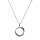 Collier en argent rhodi chane avec pendentif double cercle 40+4cm