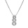 Collier en argent rhodi chane avec pendentif pierres blanches en chute et contour oxydes blancs sertis 42+3cm
