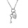 Collier en argent rhodié chaîne avec pendentif clef et cadenas lisse 40+4cm