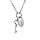 Collier en argent rhodi chane avec pendentif clef et cadenas lisse 40+4cm