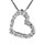Collier en argent rhodi chane avec pendentif petit coeur en rail d'oxydes blancs - longueur 42cm