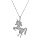 Collier enfant en argent rhodi massif chane avec pendentif licorne pave d'oxydes blancs sertis 38+5cm