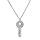 Collier en argent rhodié chaîne avec pendentif clef pavée d'oxydes blancs sertis 40+3cm
