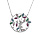 Collier en argent rhodi chane avec arbre de vie et oxydes multi couleurs 40+4cm