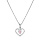 Collier en argent platin chane avec pendentif coeur et oxyde rose 35+5cm
