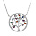 Collier en argent rhodi chane avec arbre de vie multicouleurs et contour oxydes blancs sertis 39+4cm