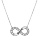 Collier en argent platiné chaîne avec pendentif infini prénom à graver avec oxydes blancs sertis 42+3cm