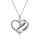 Collier en argent platin chane avec pendentif coeur prnom  graver avec oxydes blancs sertis 42+3cm