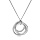 Collier en argent rhodi chane avec pendentif 3 cercles oxydes blancs sertis 41+5cm