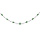 Collier en argent rhodié chaîne avec perles vert fluo 40+5cm