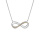 Collier en argent rhodi motif infini ajour avec oxydes miel sertis 40+5cm