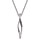 Collier en argent rhodi chane avec pendentif 2 brins torsads lache dont 1 orn d'oxydes noirs - longueur 43cm + 2cm de rallonge