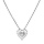 Collier en argent rhodi chane avec pendentif coeur soleil oxyde blanc serti 38+4cm