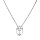 Collier en argent rhodi chane avec pendentif ovale motif croix 38+4cm