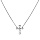 Collier en argent rhodi chane avec pendentif croix et oxyde blanc serti 38+4cm