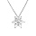 Collier en argent rhodi chane avec pendentif marguerite avec oxyde blanc au cente et contour oxydes blancs sertis 40+5cm