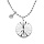 Collier en argent rhodi chane boule avec pendentif toile et oxyde blanc 42+3cm