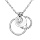 Collier en argent rhodi chane avec pendentif 3 rondelles et oxyde blanc sertis 38+5cm