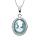 Collier en argent rhodi chane avec pendentif Came bleu 40+5cm