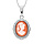 Collier en argent rhodi chane avec pendentif Came rose 40+5cm