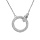 Collier en argent rhodi chane avec anneaux entrelacs oxydes blancs sertis 40+4,5cm