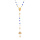 Collier en argent et dorure jaune chapelet avec perles en verre facette bleu 50+5cm