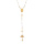 Collier en argent et dorure jaune chapelet avec perles en verre facette blanc 50+5cm