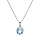 Collier en argent rhodié chaîne avec pendentif pierre véritable Topaze bleu 6,5mm 42+3cm