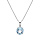 Collier en argent rhodi chane avec pendentif pierre vritable Topaze bleu 6,5mm 42+3cm