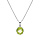Collier en argent rhodi chane avec pendentif pierre vritable Peridot 6,5mm 42+3cm
