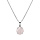 Collier en argent rhodi chane avec pendentif pierre vritable Quartz rose 6,5mm 42+3cm