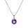 Collier en argent rhodi chane avec pendentif pierre vritable Amethyste 6,5mm 42+3cm