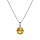 Collier en argent rhodi chane avec pendentif pierre vritable Citrine 6,5mm 42+3cm