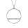 Collier en argent rhodi avec Pendentif cercle et barrette oxydes blancs sertis 40+5cm