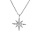 Collier en argent rhodi chane avec pendentif toile orne d'oxydes blancs sertis 40+4cm