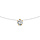 Collier en argent et dorure jaune fil nylon avec solitaire oxyde blanc 5mm 39cm