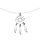 Collier en argent rhodi fil nylon et pendentif attrape rve moyen modle 39cm