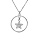 Collier en argent rhodi chane avec pendentif anneau suspendu et toile en oxydes blancs 40+5cm