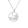 Collier en argent rhodi chane avec pendentif anneau ajoure 15mm et motif feuille 40+5cm