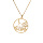 Collier en argent et dorure jaune chane avec pendentif anneau ajoure 15mm et motif feuille 40+5cm
