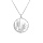 Collier en argent rhodi chane avec pendentif anneau ajoure 15mm motif feuillage 40+5cm