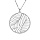 Collier en argent rhodi chane avec pendentif anneau ajoure 15mm motif feuillage stylis 40+5cm