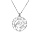 Collier en argent rhodi chane avec pendentif anneau ajoure 23mm motif vgtal 40+5cm