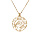 Collier en argent et dorure jaune chane avec pendentif anneau ajoure 23mm motif vgtal 40+5cm